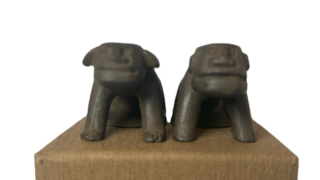盛岡天満宮　狛犬　南部鉄器【箱・説付き】 盛岡天満宮 狛犬 南部鉄器【箱・説付き】